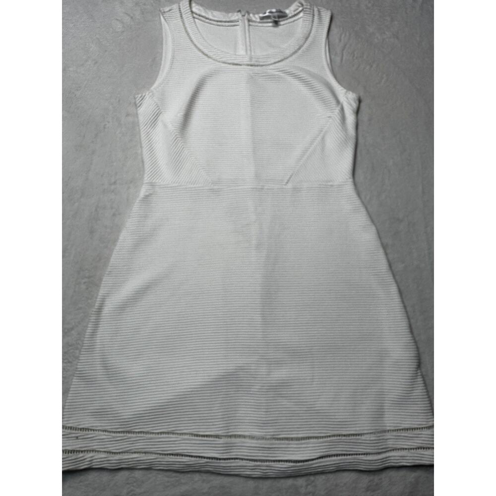 Brooks Brothers Ivory Knit Skater Dress Womens 12 Classic Fit Stealth Wealth